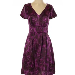 Banana Republic Silk Floral Dress Size 4 Pink Purple Burgundy Filly Lined